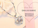 KOFSAC New Luxury Crystal CZ Heart Pendant Choker Necklace 925 Sterling Silver Chain Necklaces For Women Wedding Jewelry Gifts