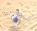 KOFSAC New Luxury Crystal CZ Heart Pendant Choker Necklace 925 Sterling Silver Chain Necklaces For Women Wedding Jewelry Gifts