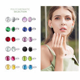 BAMOER Popular 925 Sterling Silver April Birthstone Droplets, Rock Crystal Stud Earrings For Women Fashion Jewelry PAS498