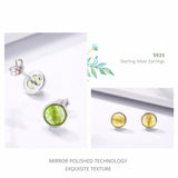 BAMOER Popular 925 Sterling Silver April Birthstone Droplets, Rock Crystal Stud Earrings For Women Fashion Jewelry PAS498