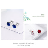 BAMOER Popular 925 Sterling Silver April Birthstone Droplets, Rock Crystal Stud Earrings For Women Fashion Jewelry PAS498