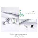 BAMOER Popular 925 Sterling Silver April Birthstone Droplets, Rock Crystal Stud Earrings For Women Fashion Jewelry PAS498