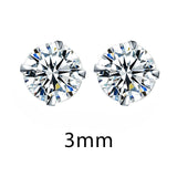 BRAVEKISS Fashion Crystal Zirconia 925 Sterling Silver Stud Earrings for Women Jewelry Cubic Zircon Stone Accessories BLE0285