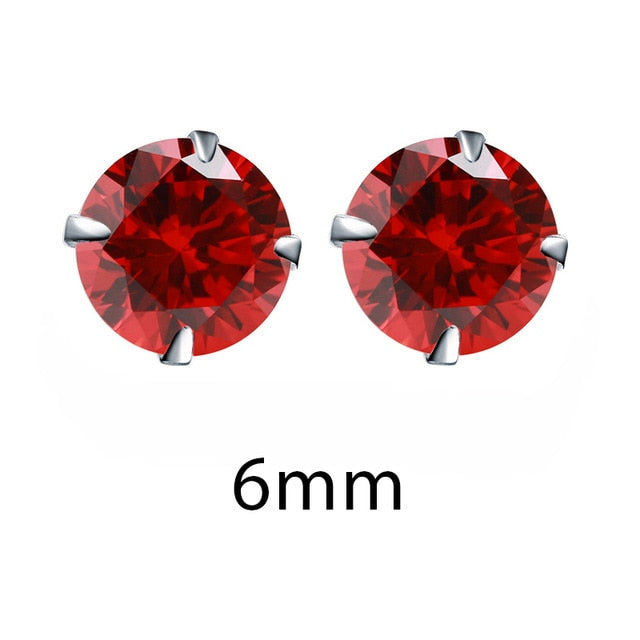 BRAVEKISS Fashion Crystal Zirconia 925 Sterling Silver Stud Earrings for Women Jewelry Cubic Zircon Stone Accessories BLE0285