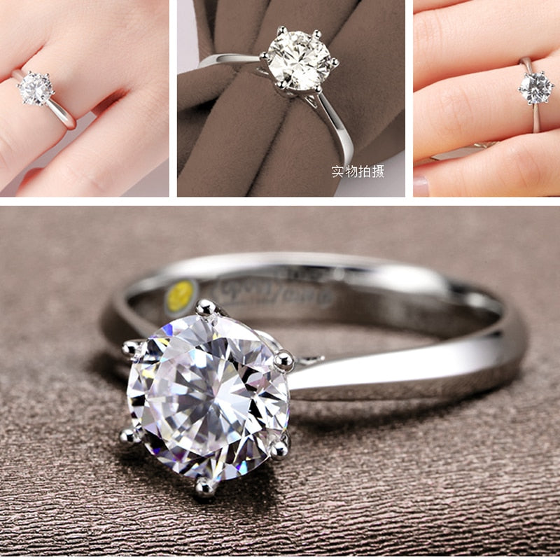 Romantic Wedding Rings Jewelry Cubic Zirconia Ring for Women Men 925 Sterling Silver Rings Accessories