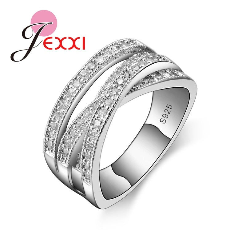 New Fashion Rings For Women Party Elegant Luxury Bridal Jewelry 925 Sterling Silver Wedding Engagement Ring High Quality