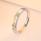 S925 Sterling Silver Prevent Allergy Never Fade Love Pairs Rings Golden Fine Hollow Home Nest Stone Woman Man Couple Rings Lover