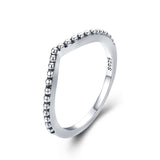 [add to cart win phone] BAMOER 100% 925 Sterling Silver Water Droplet Clear CZ Finger Rings for Women Wedding Gift PA7649