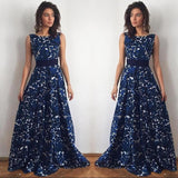 Women's Fashion Print Sexy Women Long Formal Hollow Out Straight Party Ball Gown Evening #LSIW