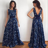 Women's Fashion Print Sexy Women Long Formal Hollow Out Straight Party Ball Gown Evening #LSIW