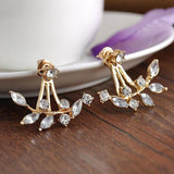 Women Fashion Leaf Crystal Earrings Jewelry