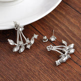 Women Fashion Leaf Crystal Earrings Jewelry