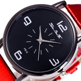 Luxury Brand Fashion number Parten Women's Quartz Wrist Watch Leather Band Casual Dress Watch