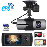 Full HD 720P 140 Degree Wide Angle Dual Lens Dashboard Camera