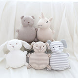 Cotton Knitted Wool Animal Doll Super Cute Baby Pacified Plush Toys Puppy (built-in bell)