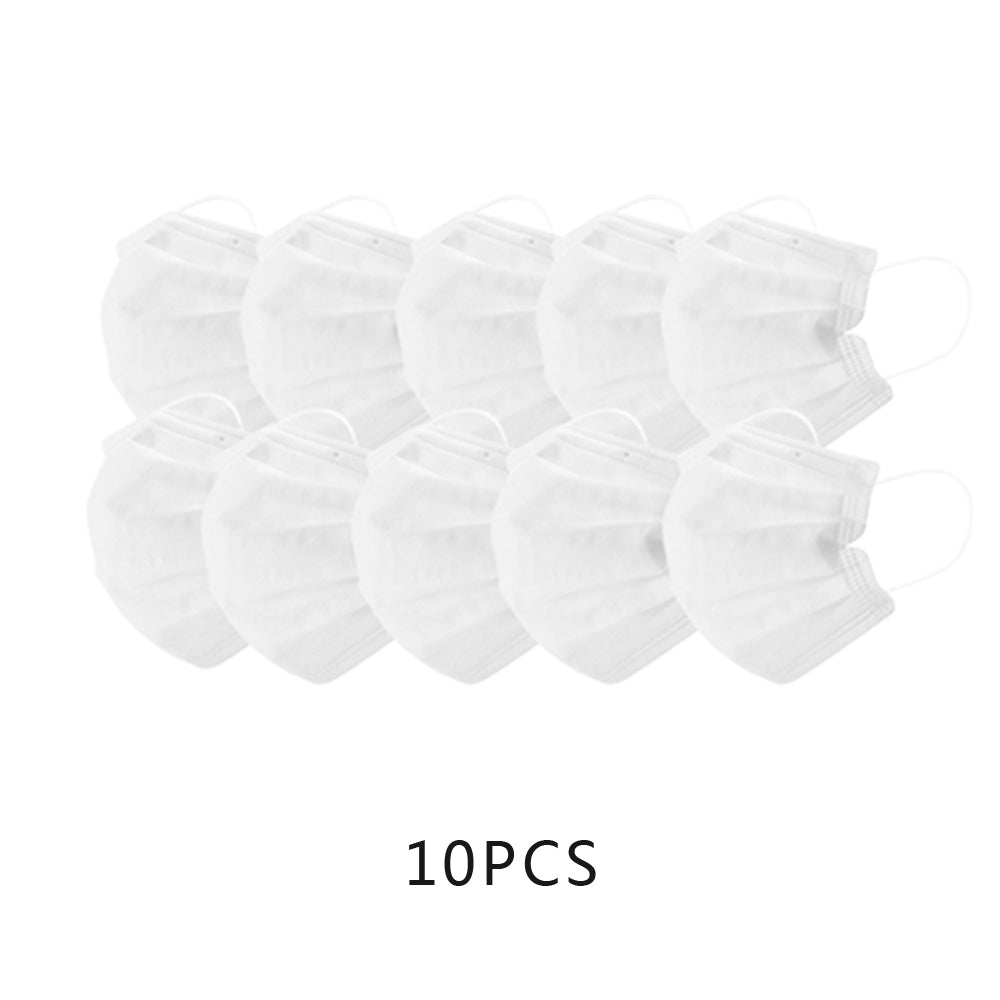 White Color Face Masks Disposable 3 Layers Dustproof Mask Facial Protective Cover Masks Set Anti-Dust Salon Earloop Mask white_10PCS