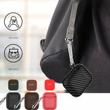 Carbon Fiber ShockProof for Apple AirPods Soft Protective Case Keychain Buckle black