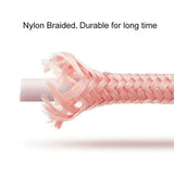 Braid USB Nylon Charging Cable L Shape Line for Type-c Android Xiaomi micro (Rose gold)