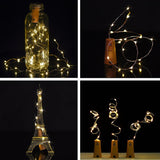 Cork-Shaped LED Light String - 6 Pieces, 18 Micro LED Per String, 3x LR44 Button Battery, 90cm String Lenght, Warm Yellow Light