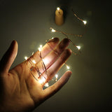 Cork-Shaped LED Light String - 6 Pieces, 18 Micro LED Per String, 3x LR44 Button Battery, 90cm String Lenght, Warm Yellow Light