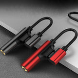 Type-C to 3.5mm Headphone Audio Jack 2-in-1 USB C AdapterAUX Wired Music Charging Converter for Samsung Huawei  black