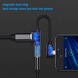 Type-C to 3.5mm Headphone Audio Jack 2-in-1 USB C AdapterAUX Wired Music Charging Converter for Samsung Huawei  black