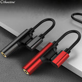 Type-C to 3.5mm Headphone Audio Jack 2-in-1 USB C AdapterAUX Wired Music Charging Converter for Samsung Huawei  red