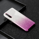 For Samsung A10/A50/A30S/A70/A20S Phone Case Gradient Color Glitter Powder Phone Cover with Airbag Bracket purple