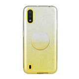 For Samsung A10/A50/A30S/A70/A20S Phone Case Gradient Color Glitter Powder Phone Cover with Airbag Bracket purple