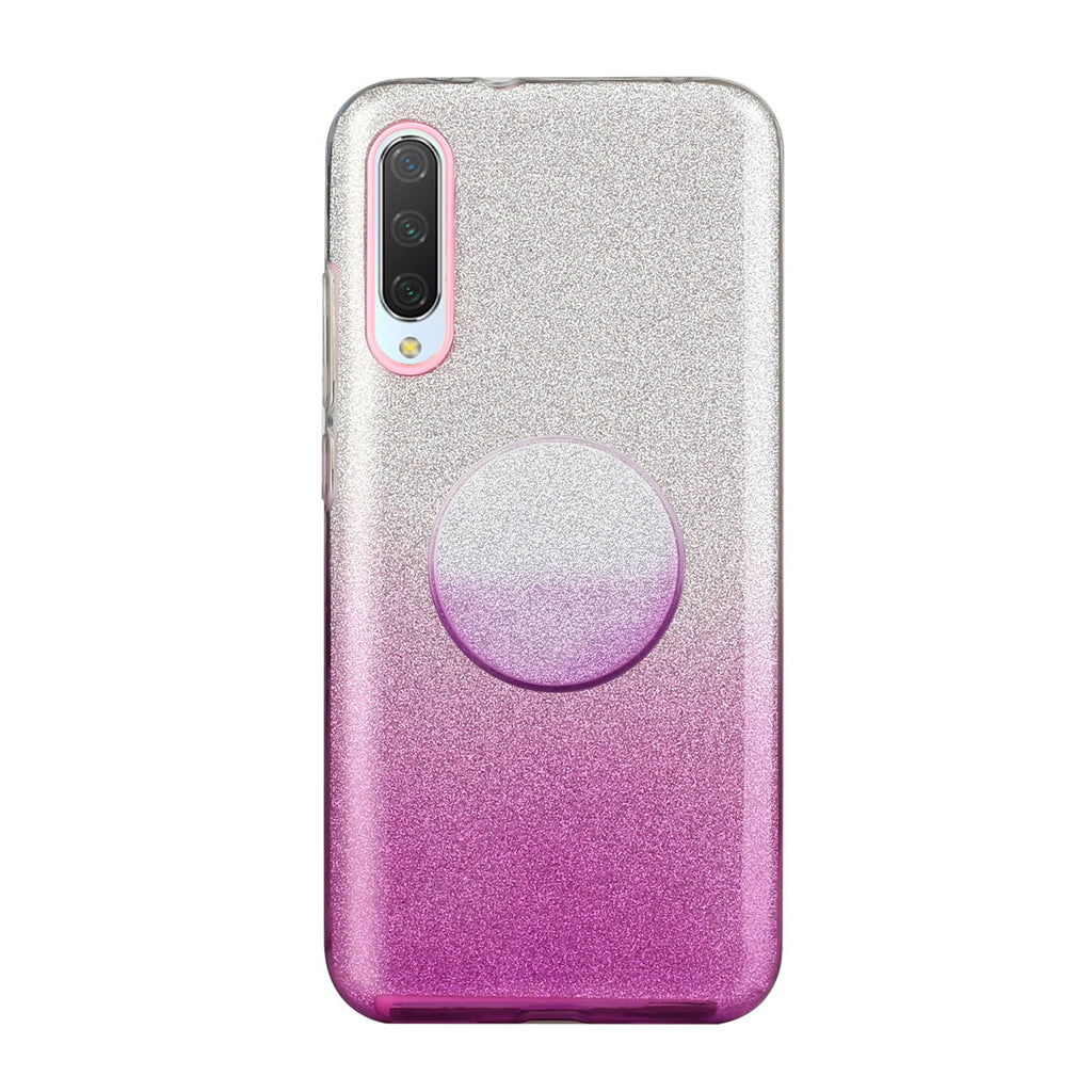 For Samsung A10/A50/A30S/A70/A20S Phone Case Gradient Color Glitter Powder Phone Cover with Airbag Bracket purple