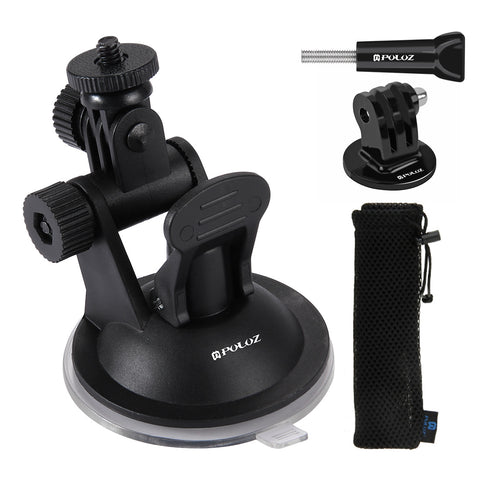 Car Sucker Bracket for GoPro DJI Osmo Action Camera Tripod Mount Record Holder Stand  black