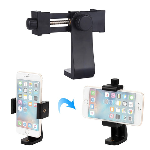 Live Phone Clip Camera Tripod Horizontal Vertical Adjustable Clamp Stable Anti-fall Design black