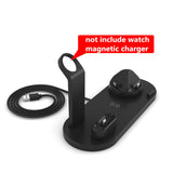 Wireless Charger 4-in-1 10W Fast Charging Stand for Apple Watch 5 4 3 Airpods Pro Station Dock For iPhone 11 XS XR X 8 black