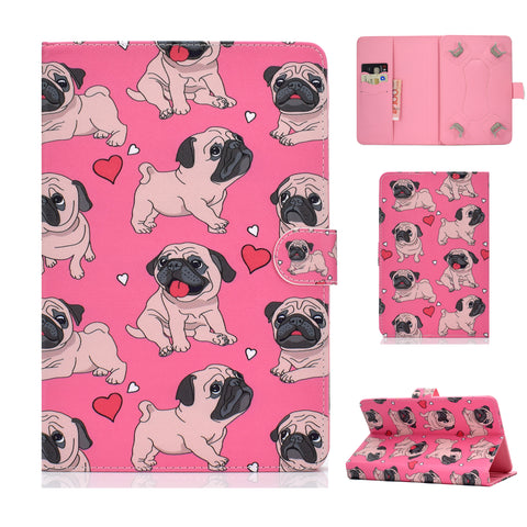 Universal Laptop Protective Case 7Inches Color Painted PU Cover with Front Snap Caring dog