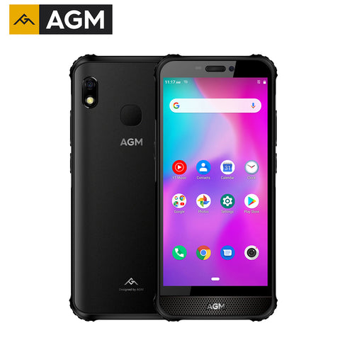 AGM A10 Front placed speaker 5.7"" HD+ 4G/6G +128G Android 9 Rugged Phone 4400mAh IP68 Waterproof Smartphone black_4GB+128GB-European version