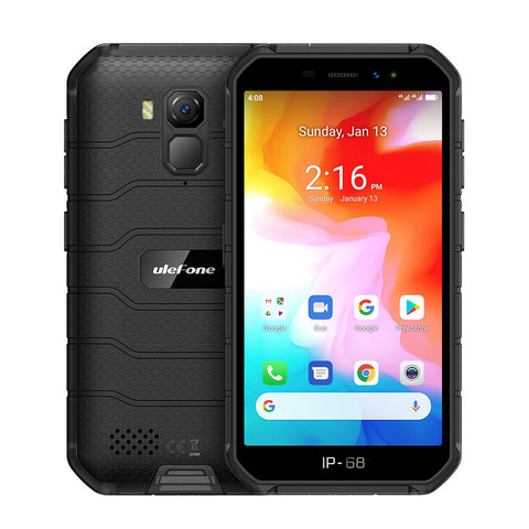 Ulefone Armor X7 5.0-inch Android10 Rugged Waterproof Smartphone Cell Phone 2GB 16GB ip68 Quad-core NFC 4G LTE Mobile Phone black_Non-European version