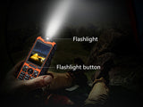 Huadoo H3 Rugged Phone - IP68 Waterproof, FM Radio, 0.3MP Camera, 200 Lumen Flashlight, 2700mAh Battery, 2.4-Inch (Orange)