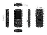 Huadoo H3 Rugged Phone  - IP68 Waterproof, 0.3MP Camera, 200 Lumen Flashlight, 8GB External Memory Support, 2700mAh (Black)