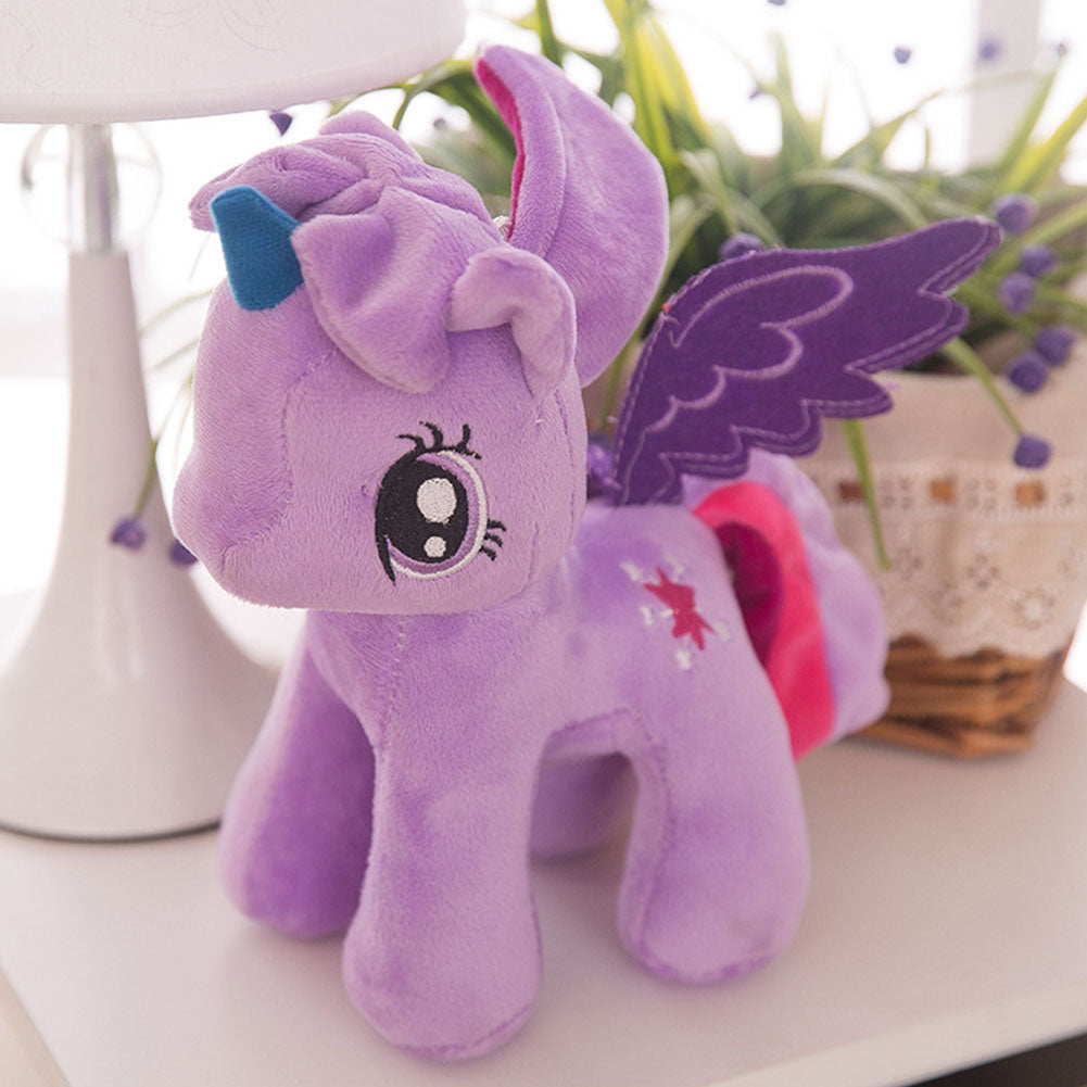 Little Pony Rainbow Plush Soft Kids Hug Stuff Toy 20cm Toy Doll Gift purple