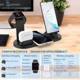 Wireless Charger 4-in-1 10W Fast Charging Stand for Apple Watch 5 4 3 Airpods Pro Station Dock For iPhone 11 XS XR X 8 black