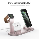 Wireless Charger 4-in-1 10W Fast Charging Stand for Apple Watch 5 4 3 Airpods Pro Station Dock For iPhone 11 XS XR X 8 black