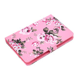 Universal Laptop Protective Case 7Inches Color Painted PU Cover with Front Snap Pink flower