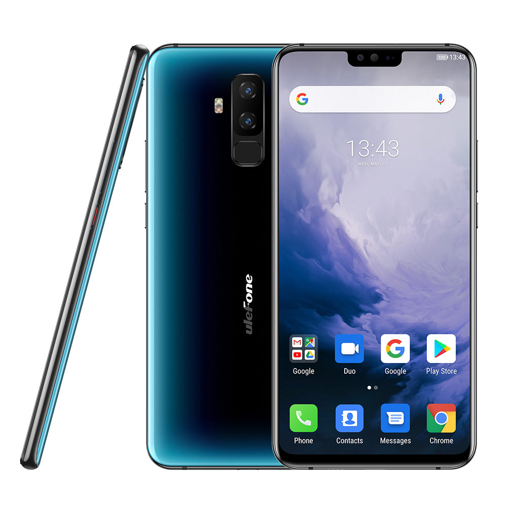 Ulefone T2 Smartphone Android 9.0 Dual 4G Cell Phone 6GB 128GB NFC Octa-core Helio P70 4200mAh 6.7"" FHD+ Mobile Phone Android blue