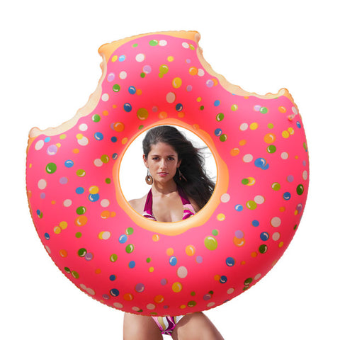 Inflatable Giant Donut Swimming Pool Floats with Two-Bite for All Ages Swim Ring