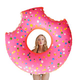 Inflatable Giant Donut Swimming Pool Floats with Two-Bite for All Ages Swim Ring