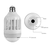 IP Camera - Light Bulb Design, Bug Zapper, Motion Detection, App Support, 128GB SD Card Recording, 960p, 120 Lumen LED