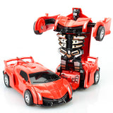 Inertia Crash PK Car Deformation Robot Action Figures Toy for Kids gray