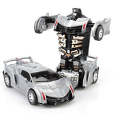 Inertia Crash PK Car Deformation Robot Action Figures Toy for Kids blue