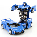 Inertia Crash PK Car Deformation Robot Action Figures Toy for Kids red