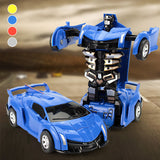 Inertia Crash PK Car Deformation Robot Action Figures Toy for Kids yellow